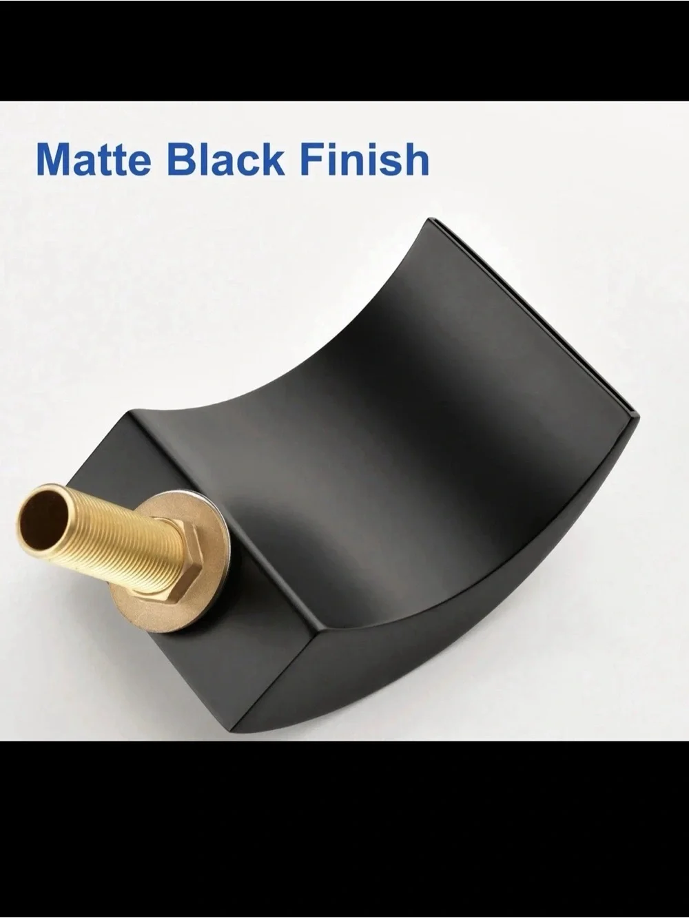 Matte Black Waterfall Roman Tub Faucet 2-Handle Deck Mount Bath Filler